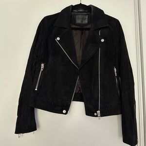 Blank NYC black suede moto jacket.